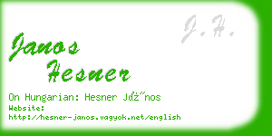 janos hesner business card
